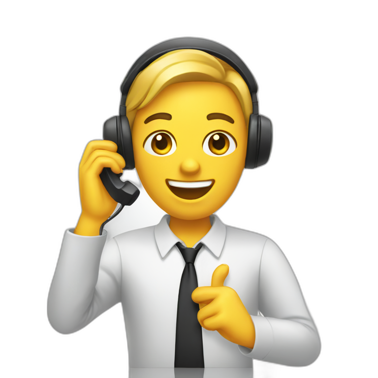 two call center agent singing on the phone | AI Emoji Generator