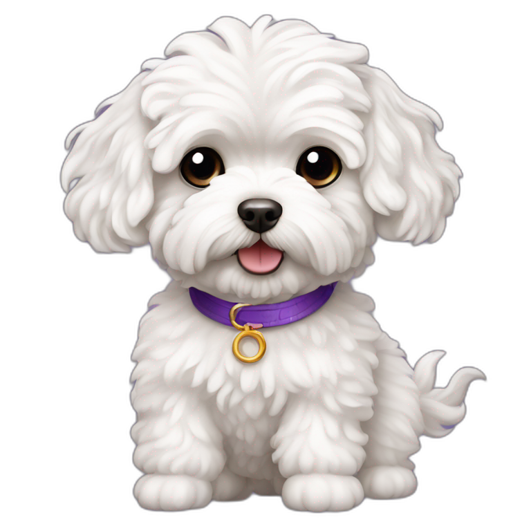 a white maltipoo standing up | AI Emoji Generator