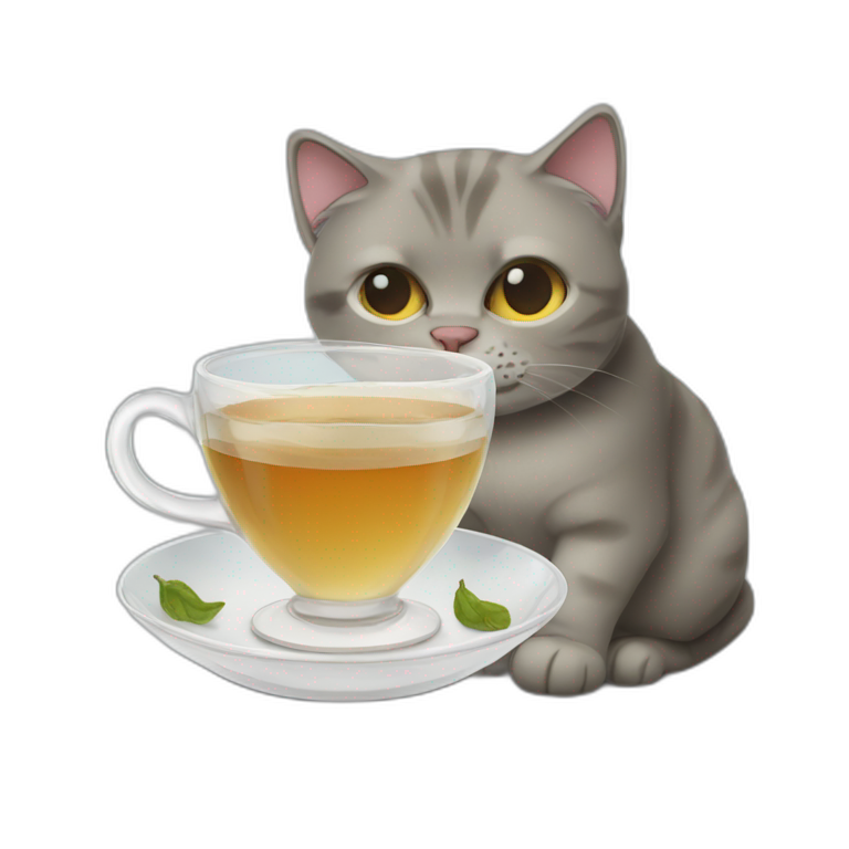 cat drink tea | AI Emoji Generator