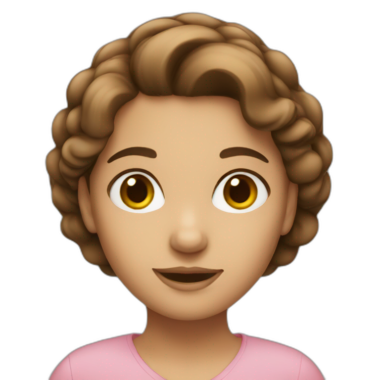 girl brown hair | AI Emoji Generator