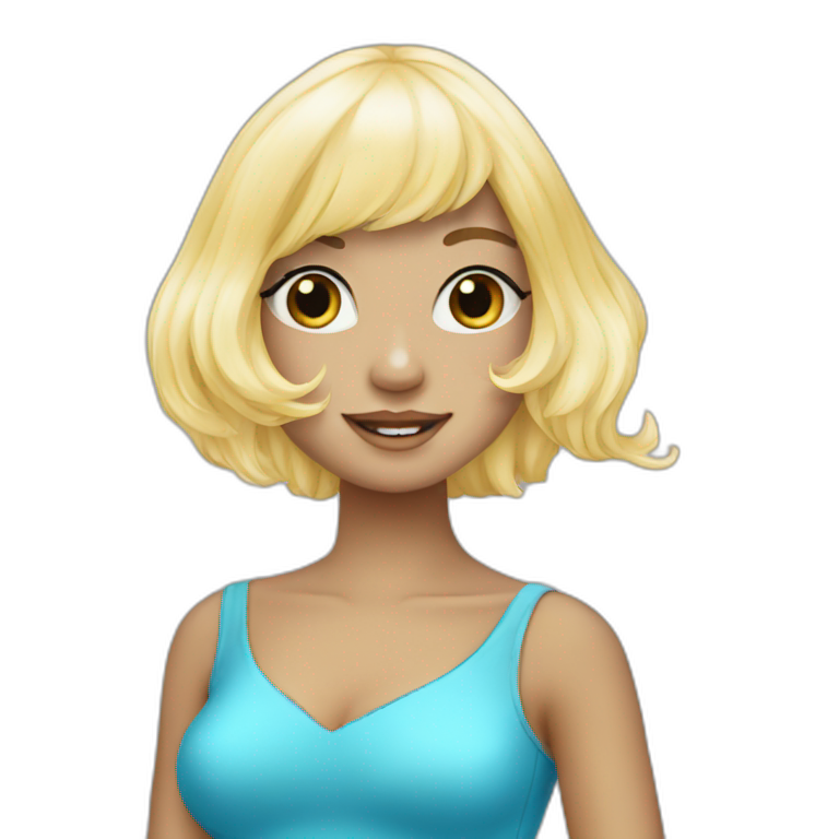 Blonde shop wig emoji