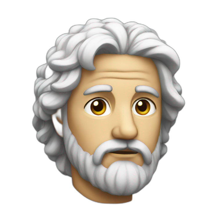 Stoic statue without shoulders and neck | AI Emoji Generator