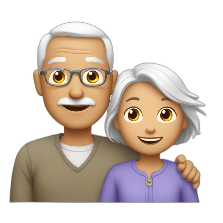 grandparents and grandchild | AI Emoji Generator