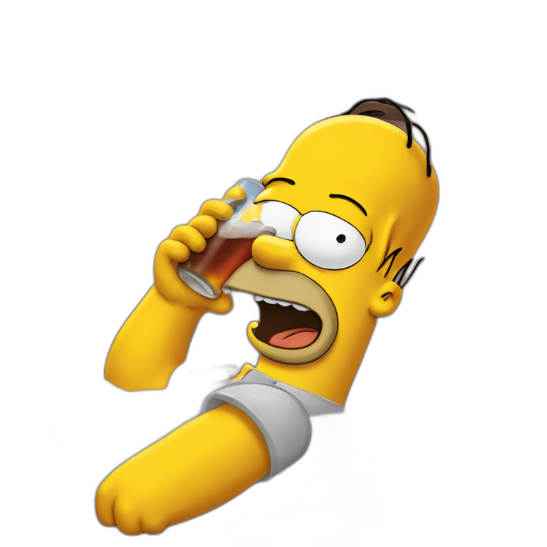 drunk homer simpson inside a donut | AI Emoji Generator