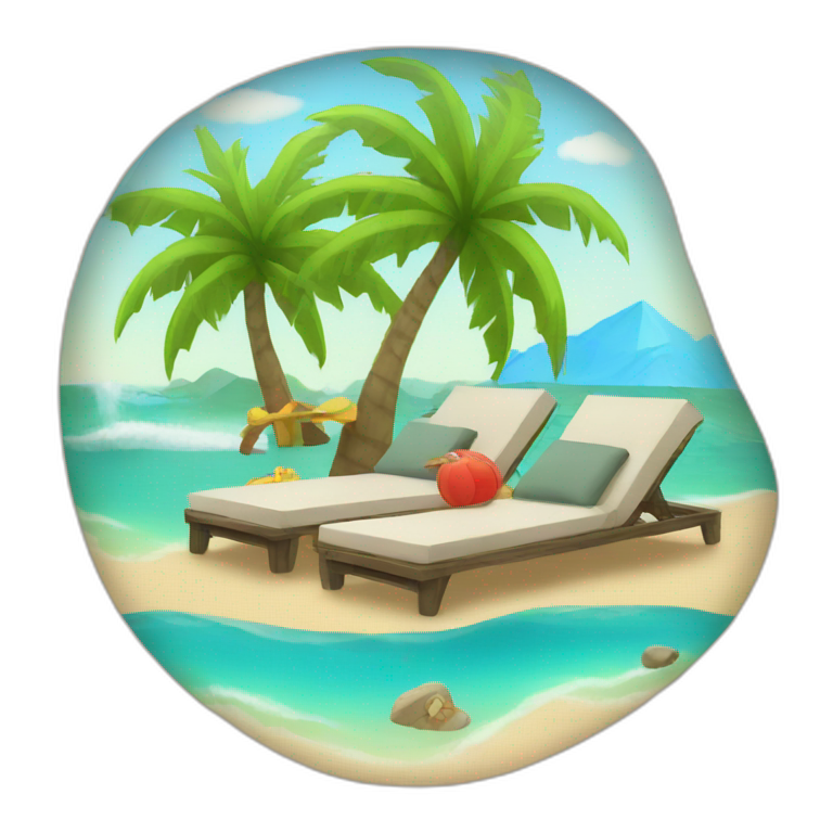 Sea vacation purple icon | AI Emoji Generator