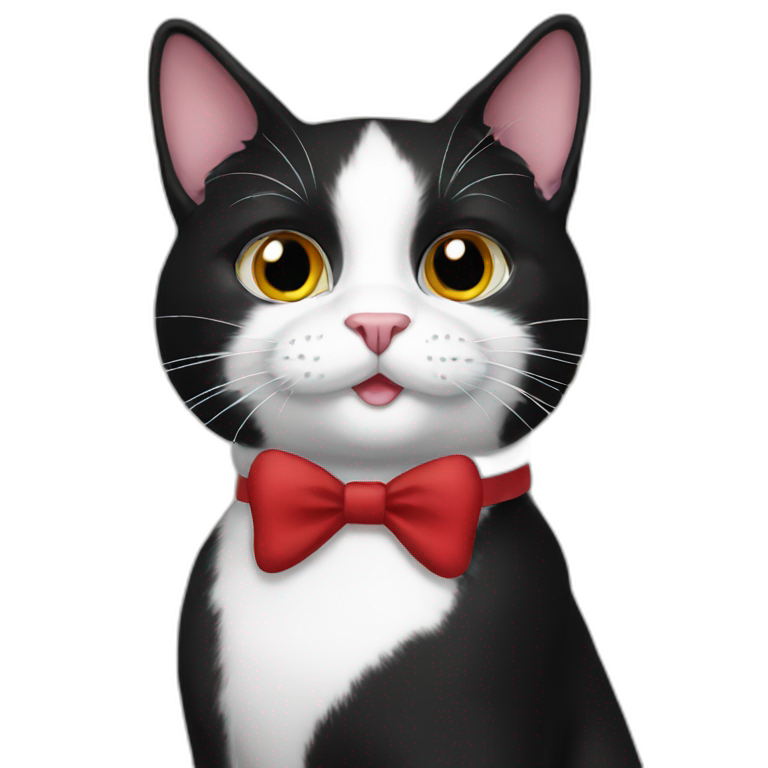 tuxedo cat and silver fox cuddling | AI Emoji Generator