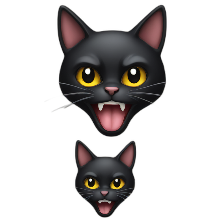 Fluffy Black Cat Face With Tongue Ai Emoji Generator 5563