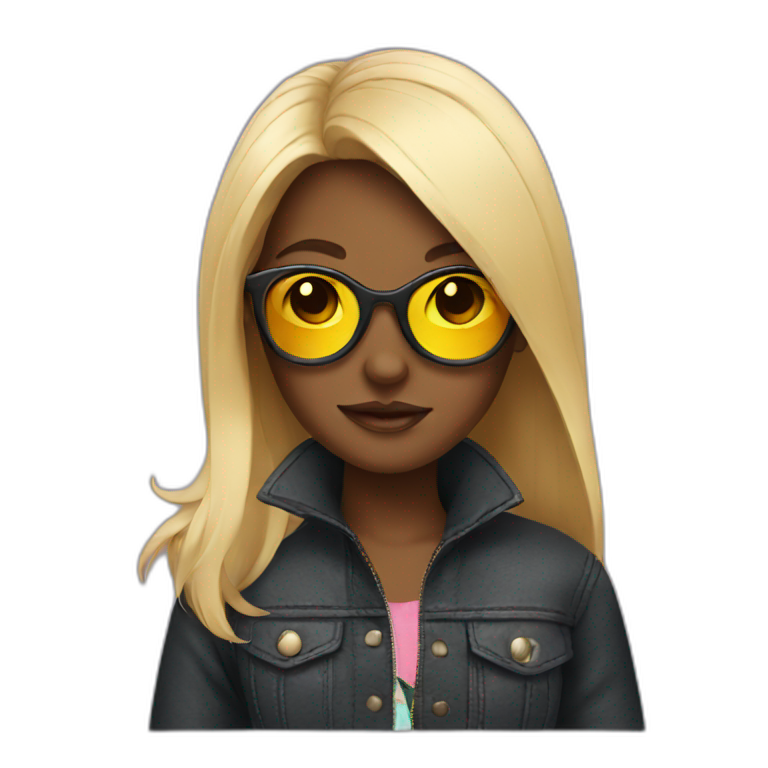 purple-haired girl with sunglasses | AI Emoji Generator