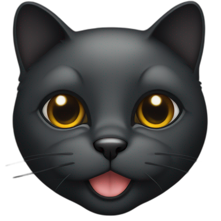 smug black cat face | AI Emoji Generator