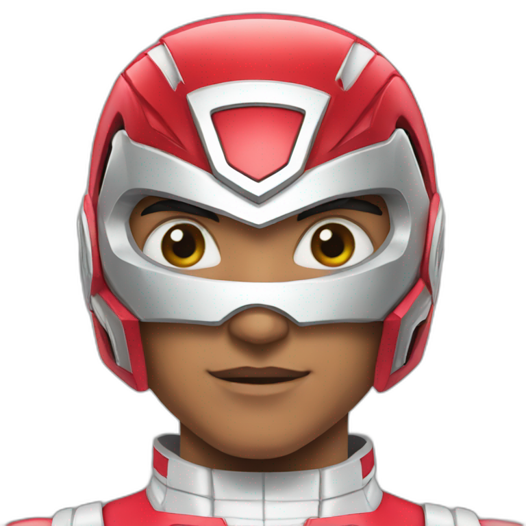 Power rangers red mighty morphin helmet | AI Emoji Generator