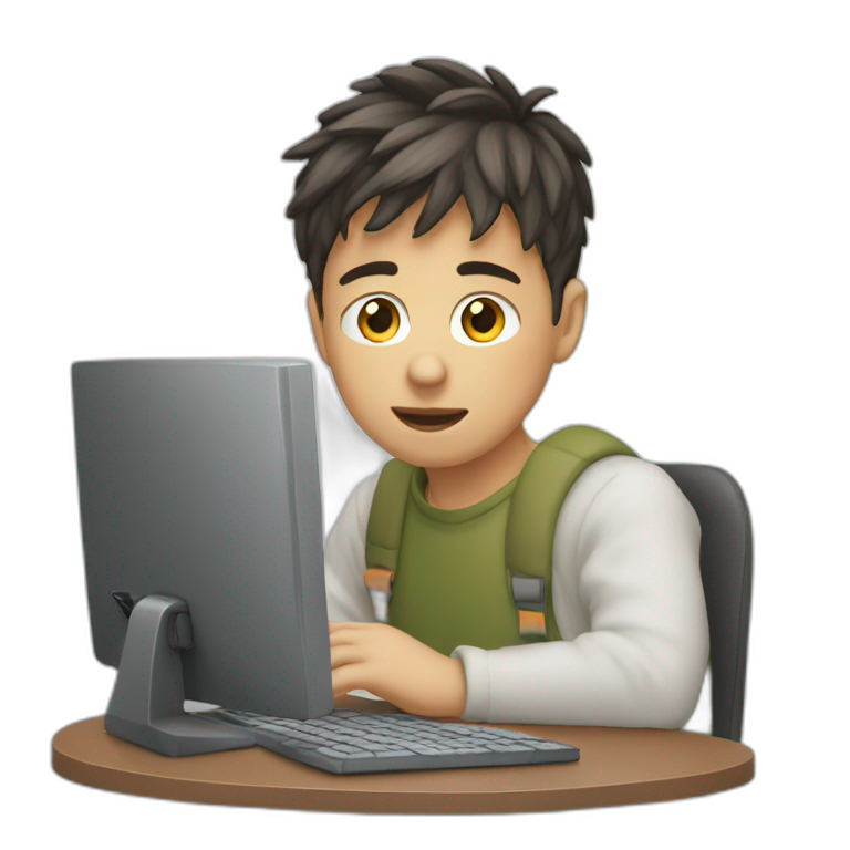 blond-boy-behind-a-pc | AI Emoji Generator