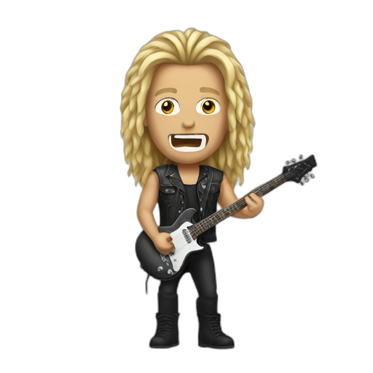 panda with electric guitar and heavy metal clothing | AI Emoji Generator