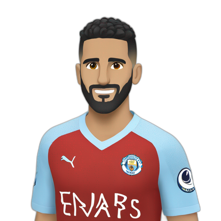 Riyad Mahrez avec le drapeau de l’Algérie | AI Emoji Generator