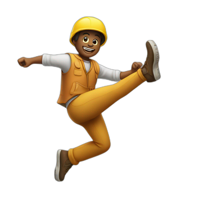 A black man doing jumping jacks | AI Emoji Generator