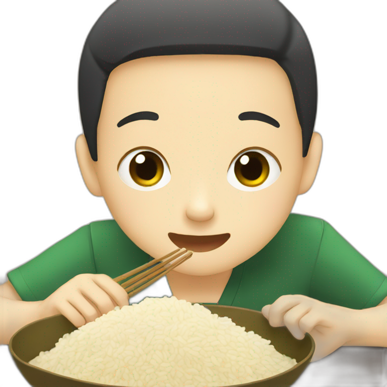 man eating rice | AI Emoji Generator