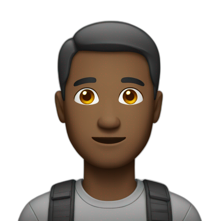 round medium face black hair part in the middle dark eyes | AI Emoji ...