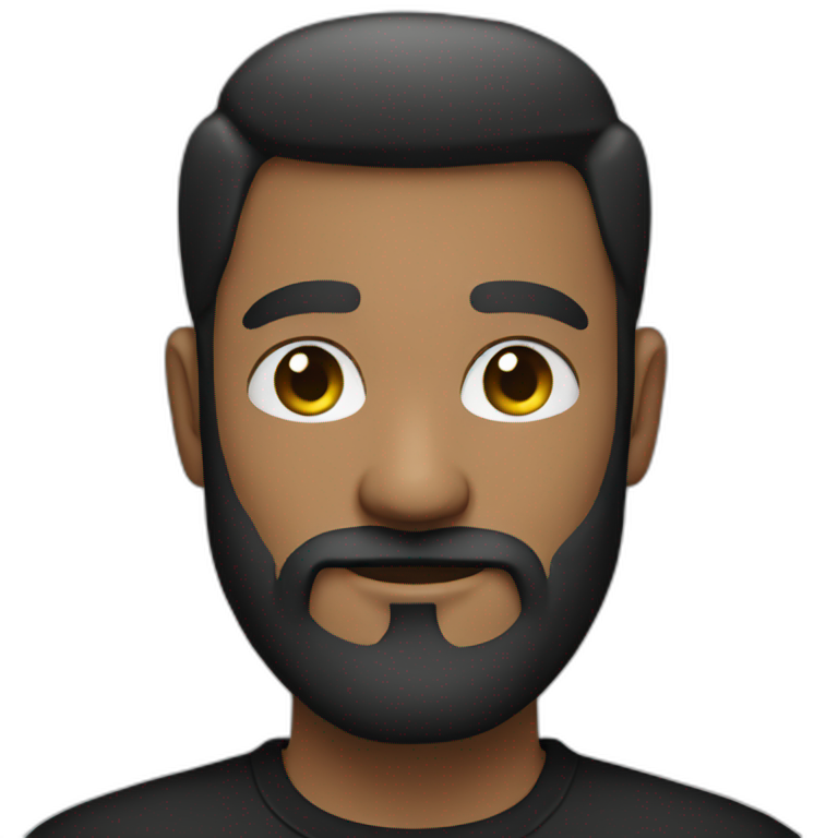 bearded man in black | AI Emoji Generator