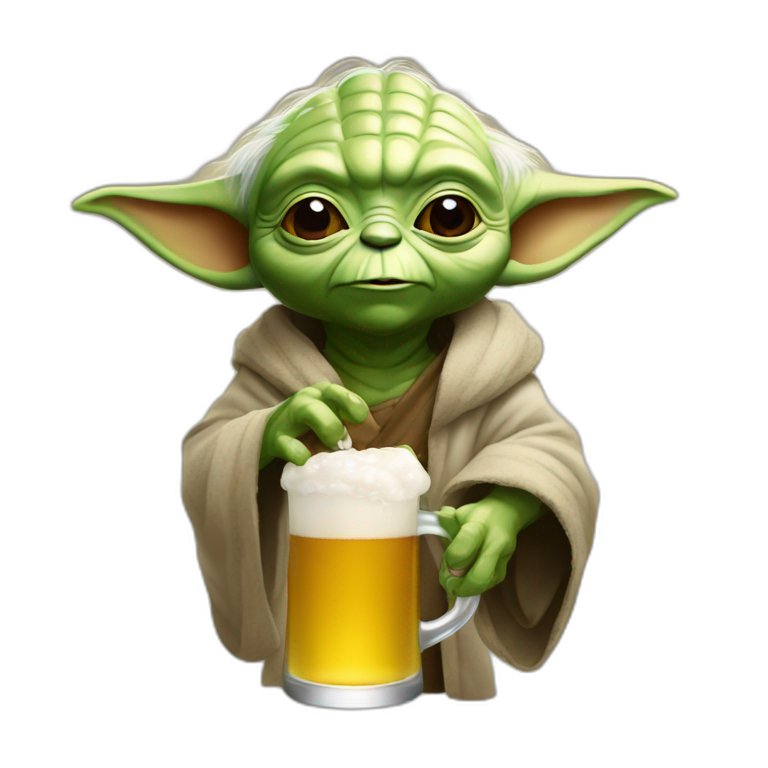 yoda drink beer | AI Emoji Generator