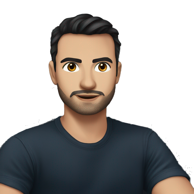 A Man With Black Shirt Ai Emoji Generator 5053