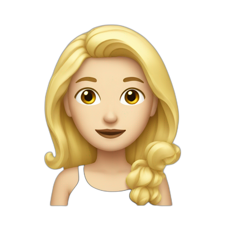 Woman with short blond hair hug cat | AI Emoji Generator