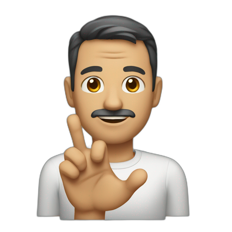 Hombre saludando con la mano hacia arriba | AI Emoji Generator