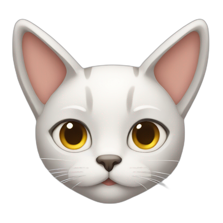 White cat with ears down | AI Emoji Generator