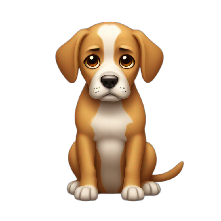 Sad dog | AI Emoji Generator