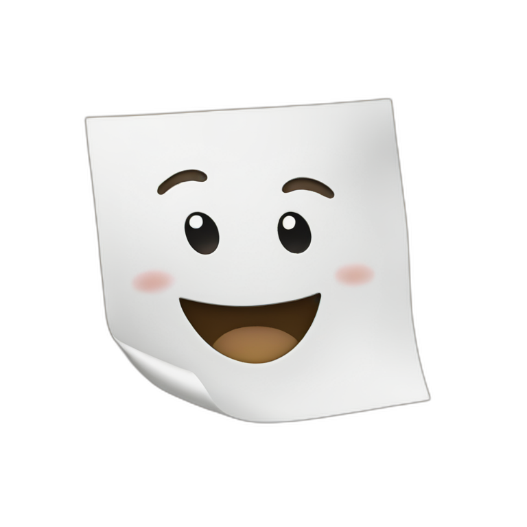 a realistic emoji of a sheet of paper with the bottom right corner ...