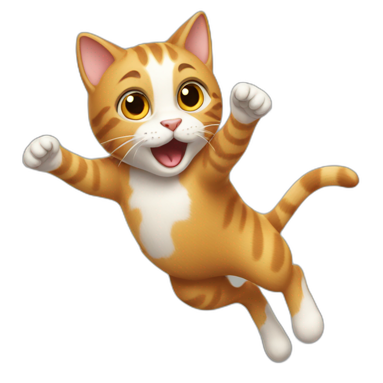 Abyssinian cat jumping | AI Emoji Generator