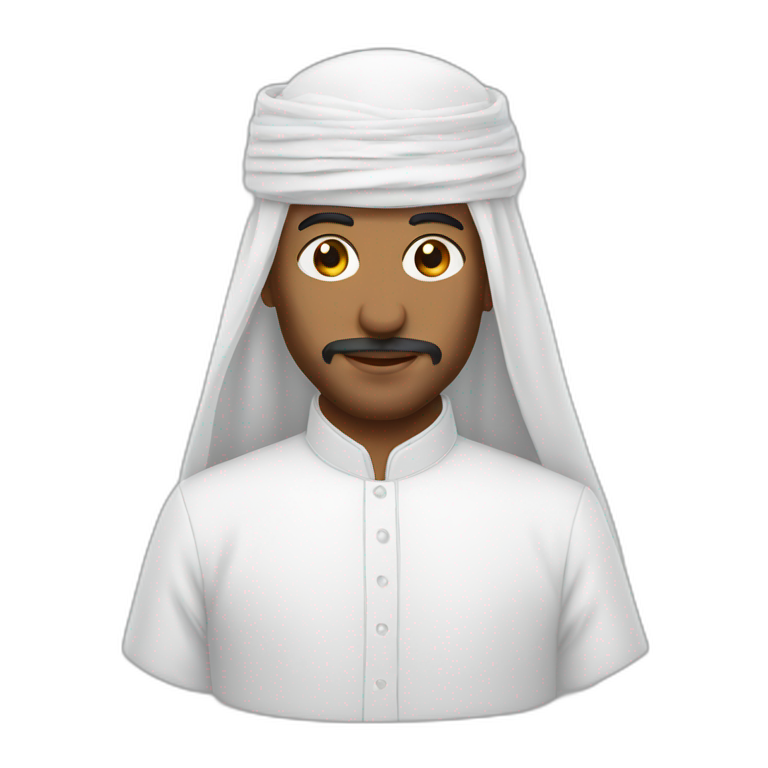 A man wearing an Omani and Egyptian dishdasha | AI Emoji Generator