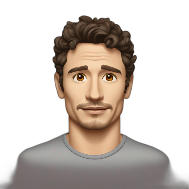 james franco cartoon wearing shirt | AI Emoji Generator