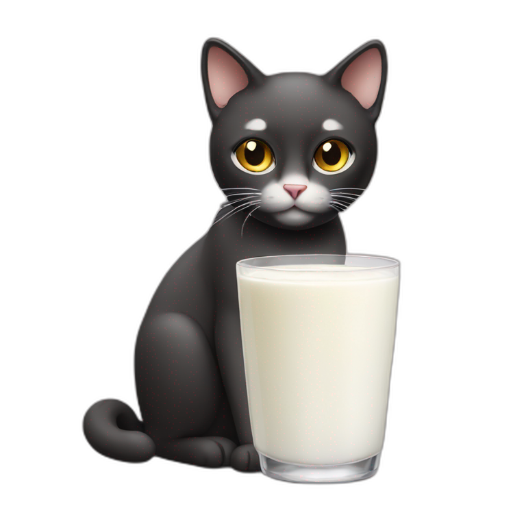 Cat with milk | AI Emoji Generator