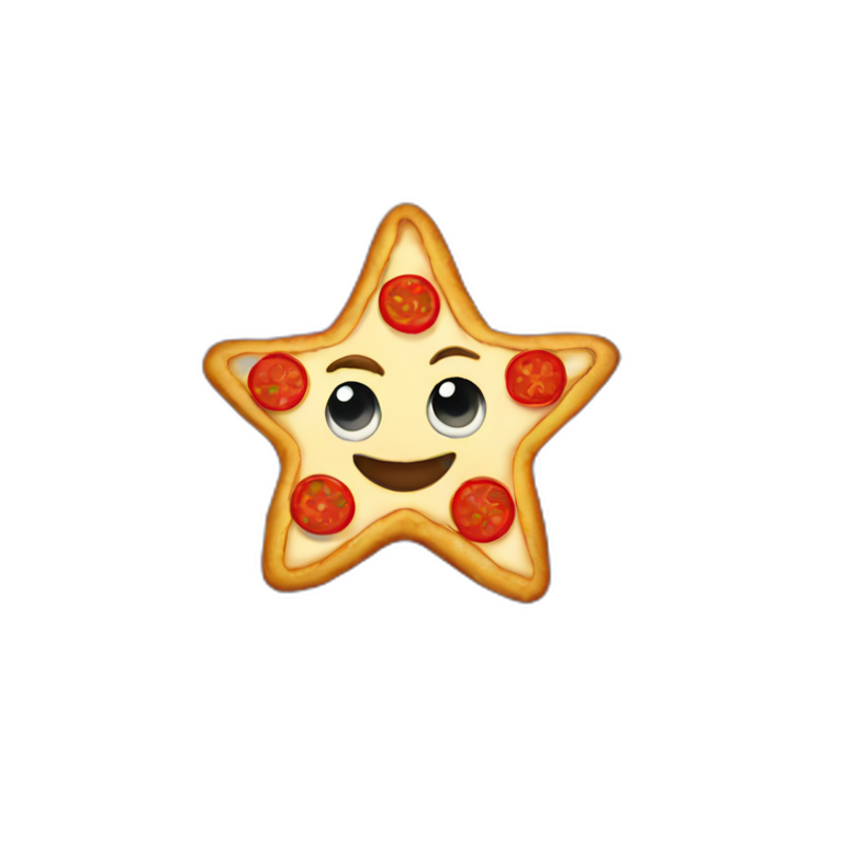 Pizza pie in shape of star | AI Emoji Generator