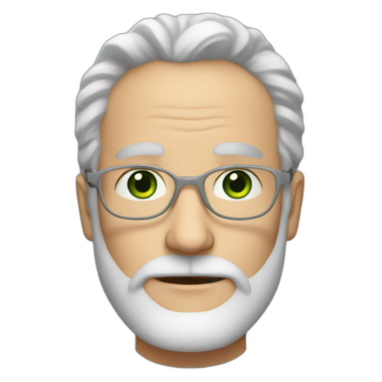 Man with black hair and beard, and green eyes, gray caps | AI Emoji ...