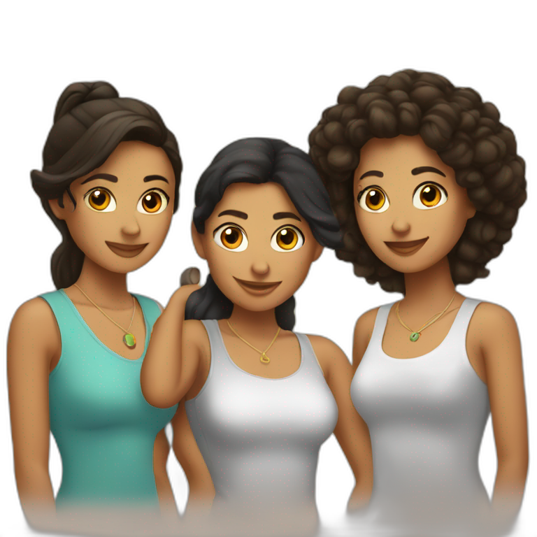 3 friends running | AI Emoji Generator