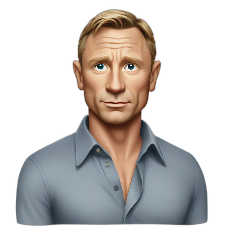 actor daniel craig cartoon wearing shirt | AI Emoji Generator