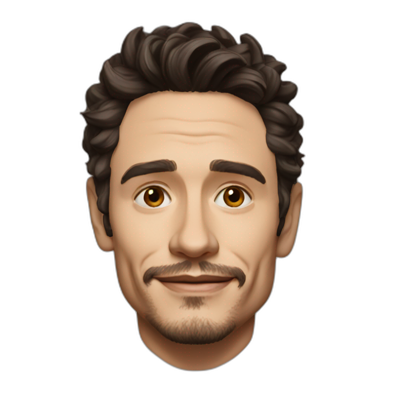 james franco cartoon wearing shirt | AI Emoji Generator