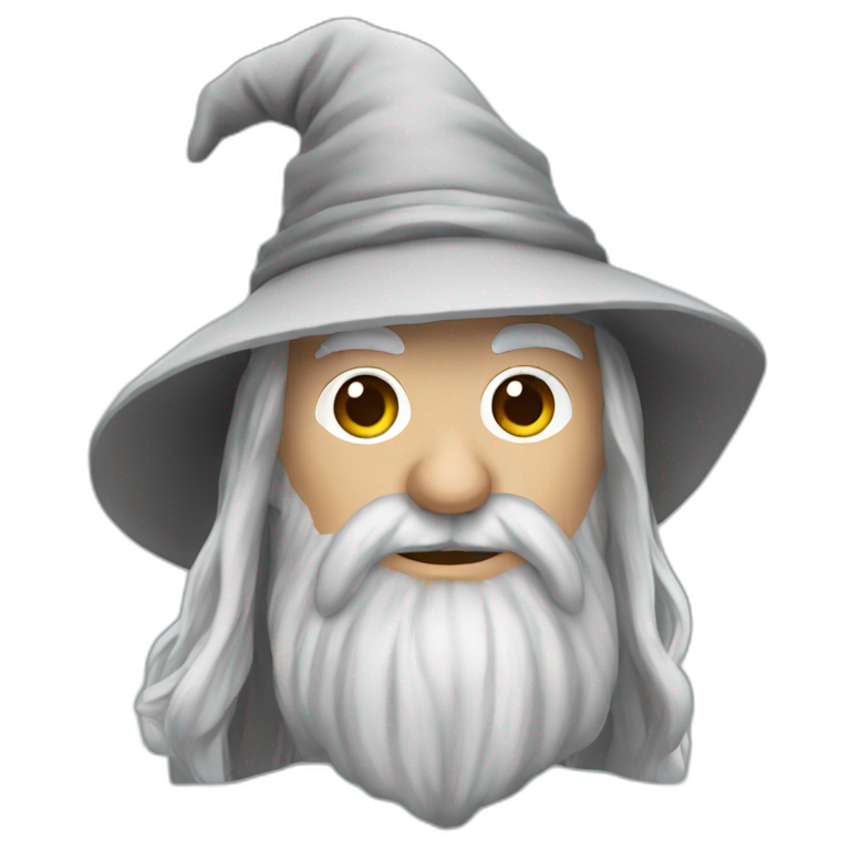 Gandalf drinking beer | AI Emoji Generator