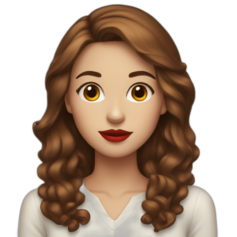 Girl With Dark Red And Brown Hair Ai Emoji Generator