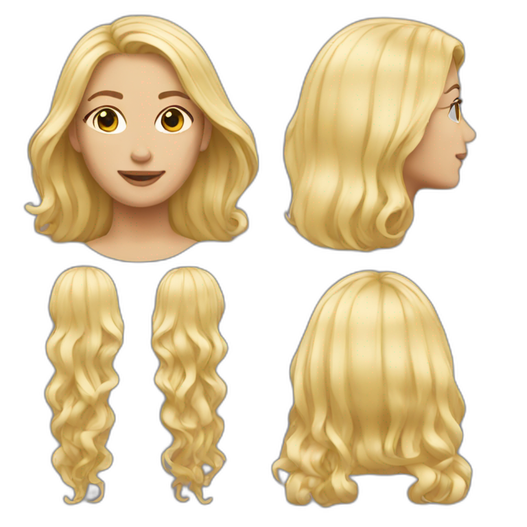 Woman long blond hair AI Emoji Generator