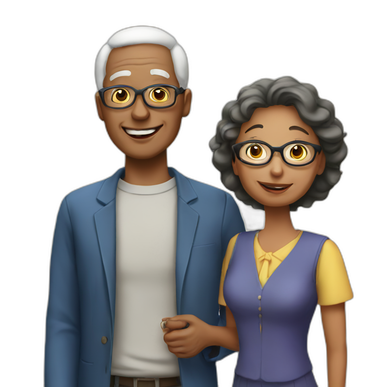 Classmates Reunion with older lady teacher | AI Emoji Generator