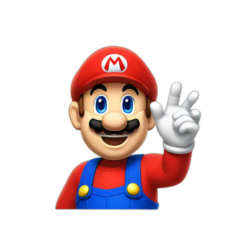 Super Mario waving | AI Emoji Generator