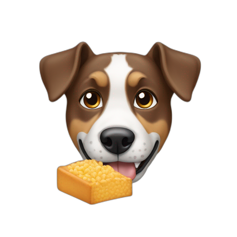 Dog eating natural food | AI Emoji Generator