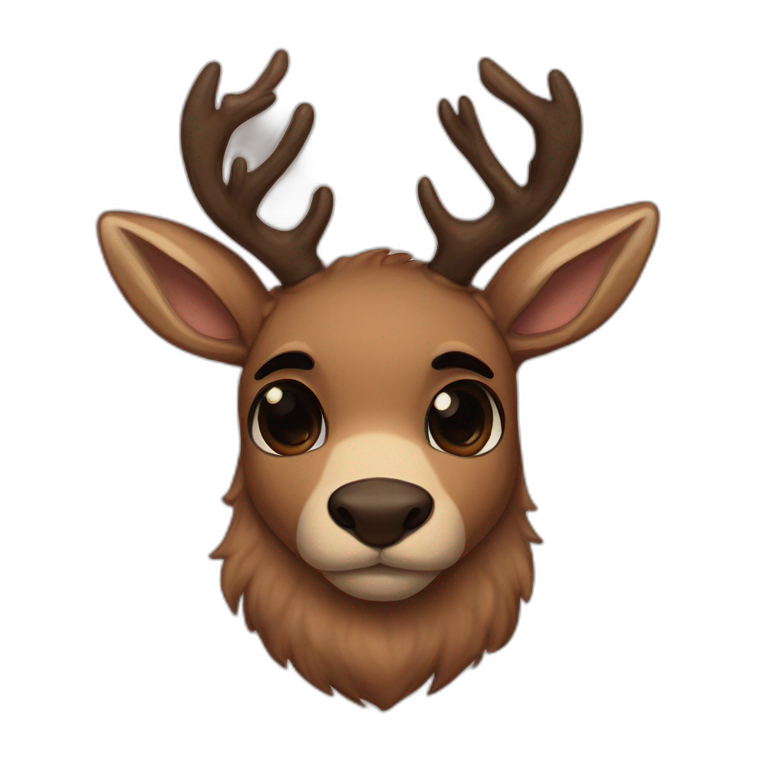 👍🏻👍🏻chibi-deer-antlers girl | AI Emoji Generator