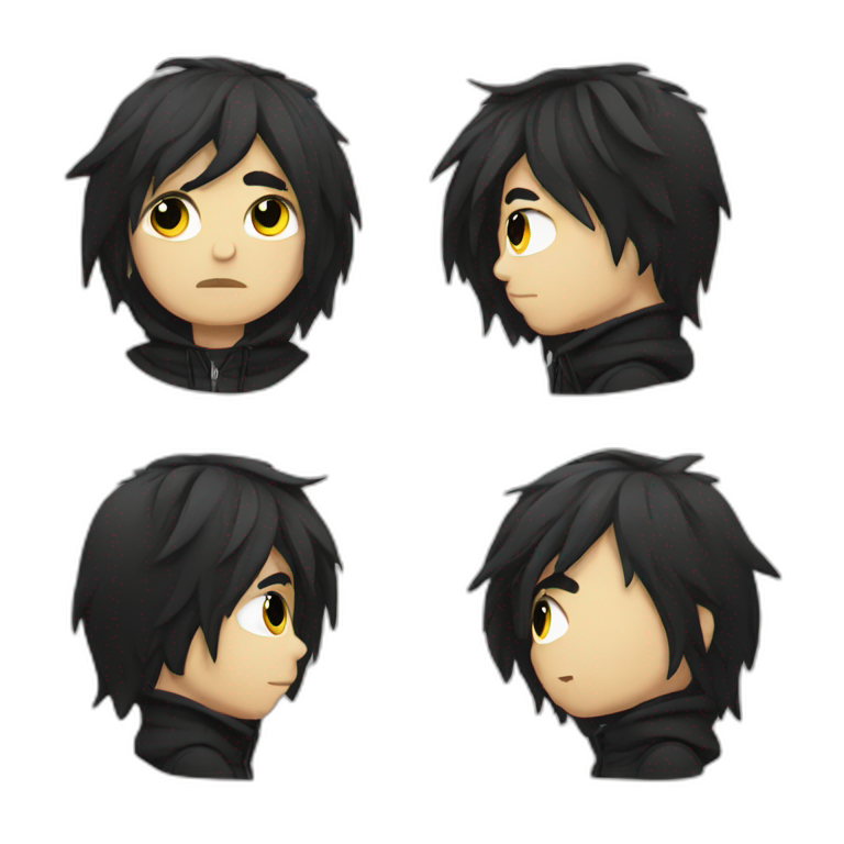 boy with long red hair emo | AI Emoji Generator