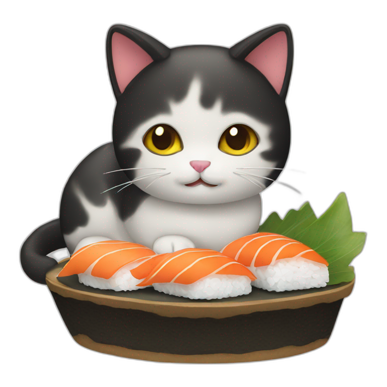 sushi with a cat inside | AI Emoji Generator