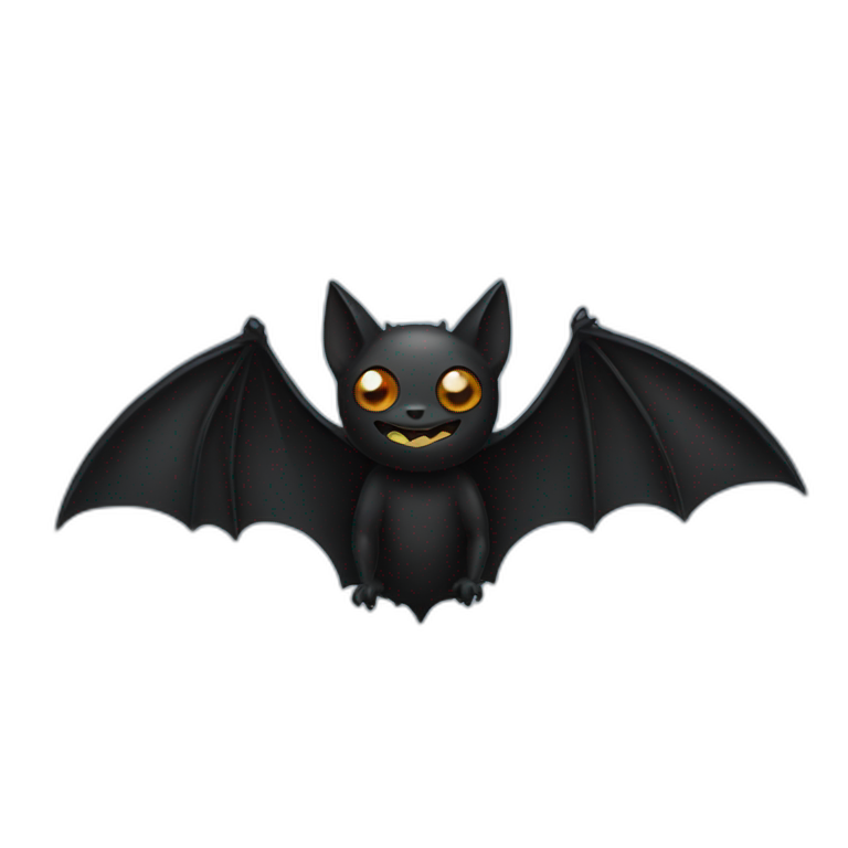 Black edgy kawaii cartoon bat-cat | AI Emoji Generator