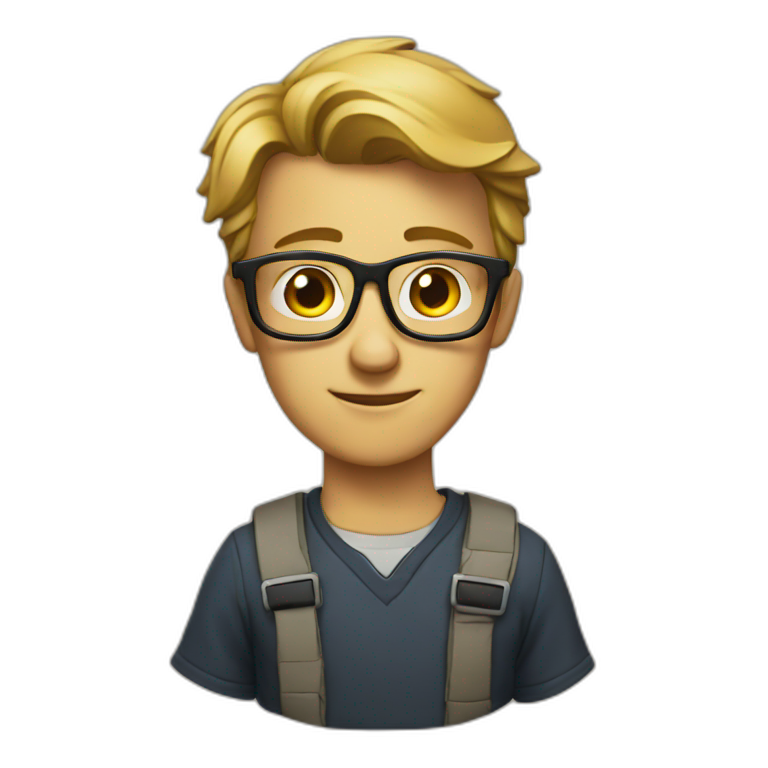 nerd raising his finger to say something nerdy | AI Emoji Generator