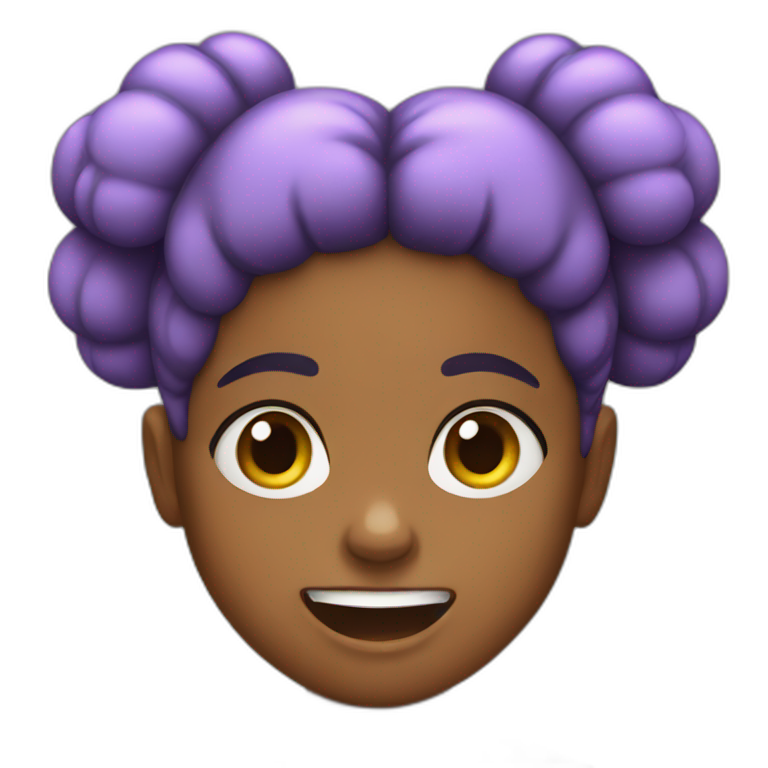 girl with 2 afro puffs and with glasses | AI Emoji Generator