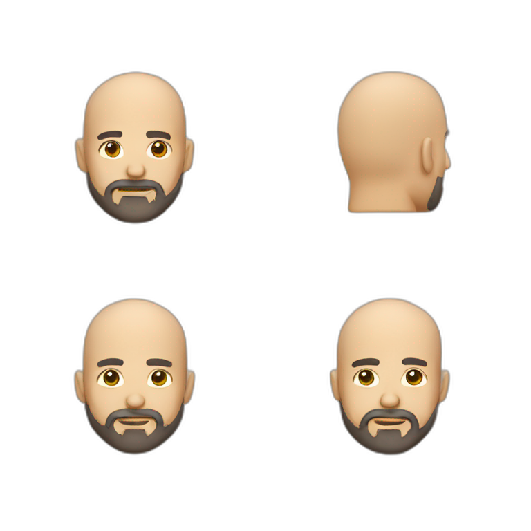 balding guy with bushy eyebrows | AI Emoji Generator